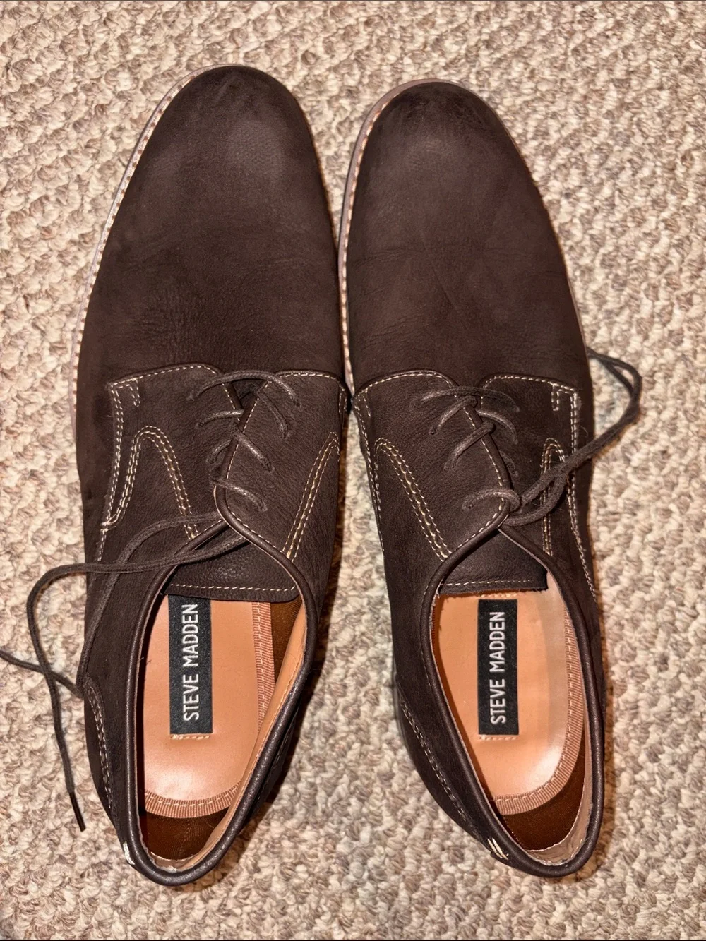 Steve Madden Brown Suede Lace-Up Derby Shoes